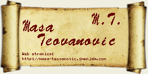 Maša Teovanović vizit kartica